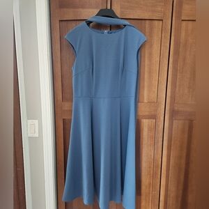 Elegant Blue Fit and Flare Dress